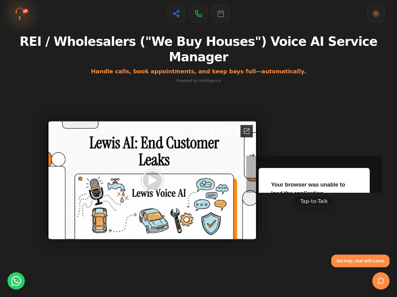 REI / Wholesalers ("We Buy Houses") Voice AI  Service Manager