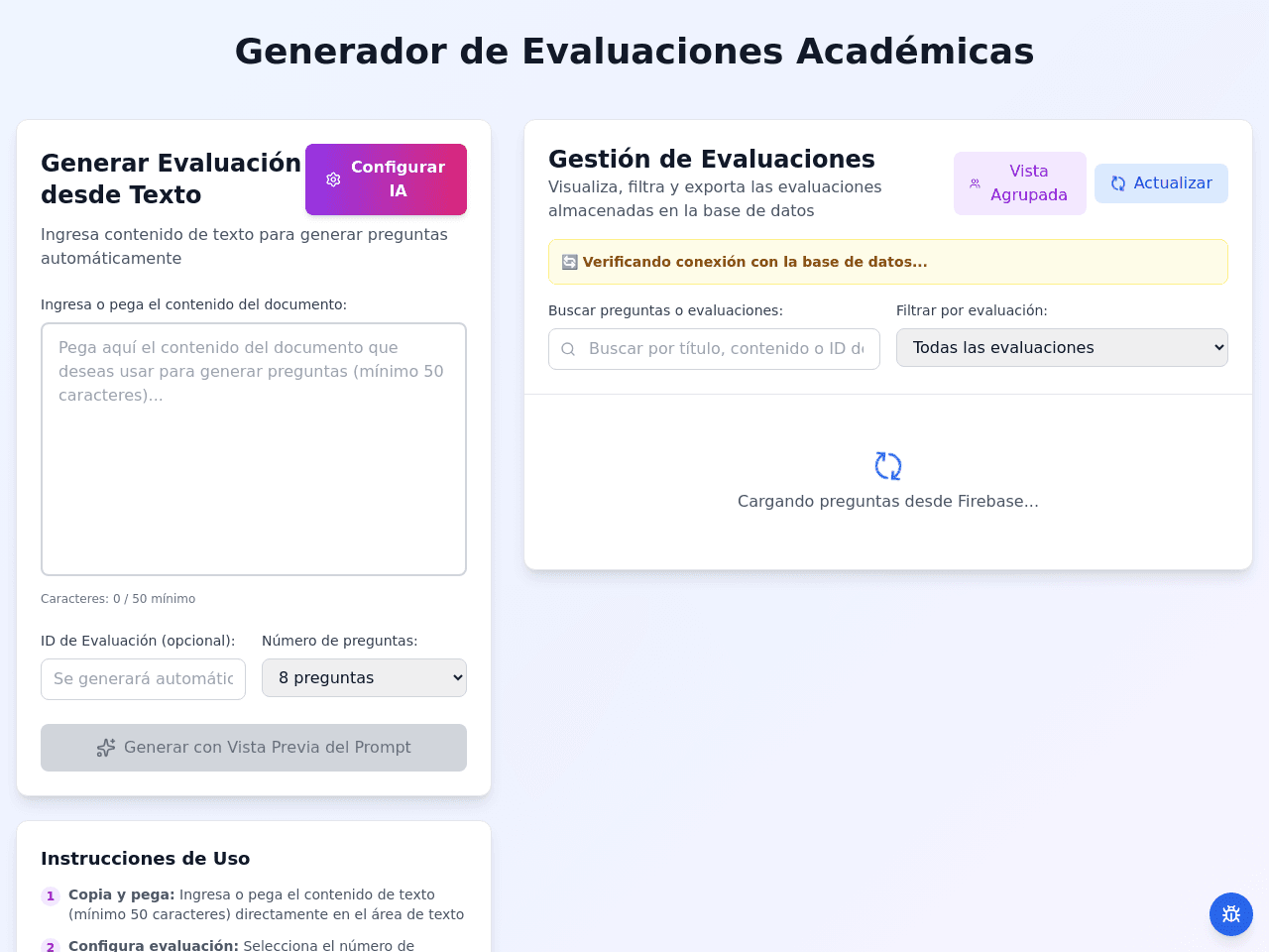 Multiversica Academy- Generador de evaluaciones