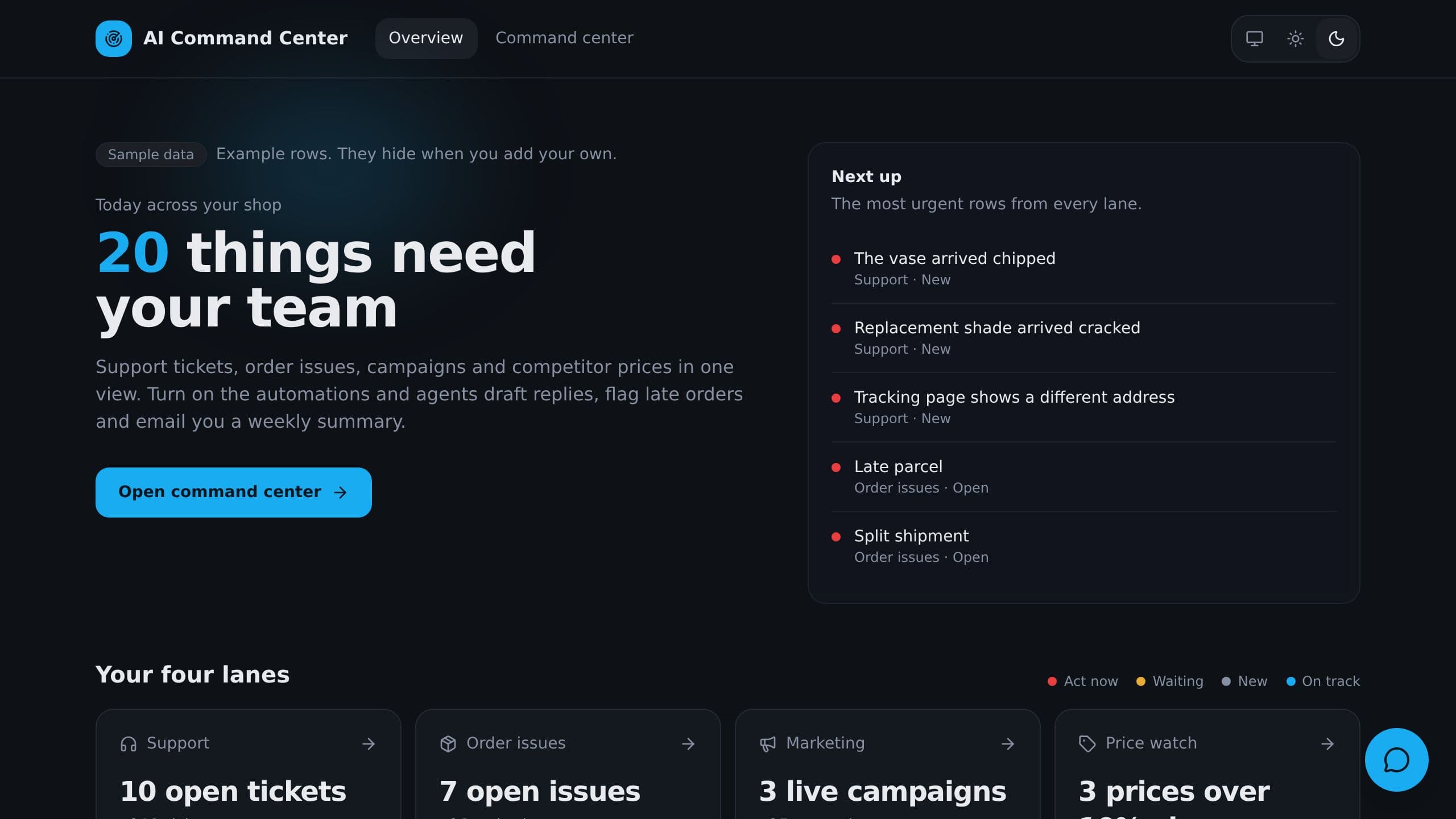 AI Command Center preview