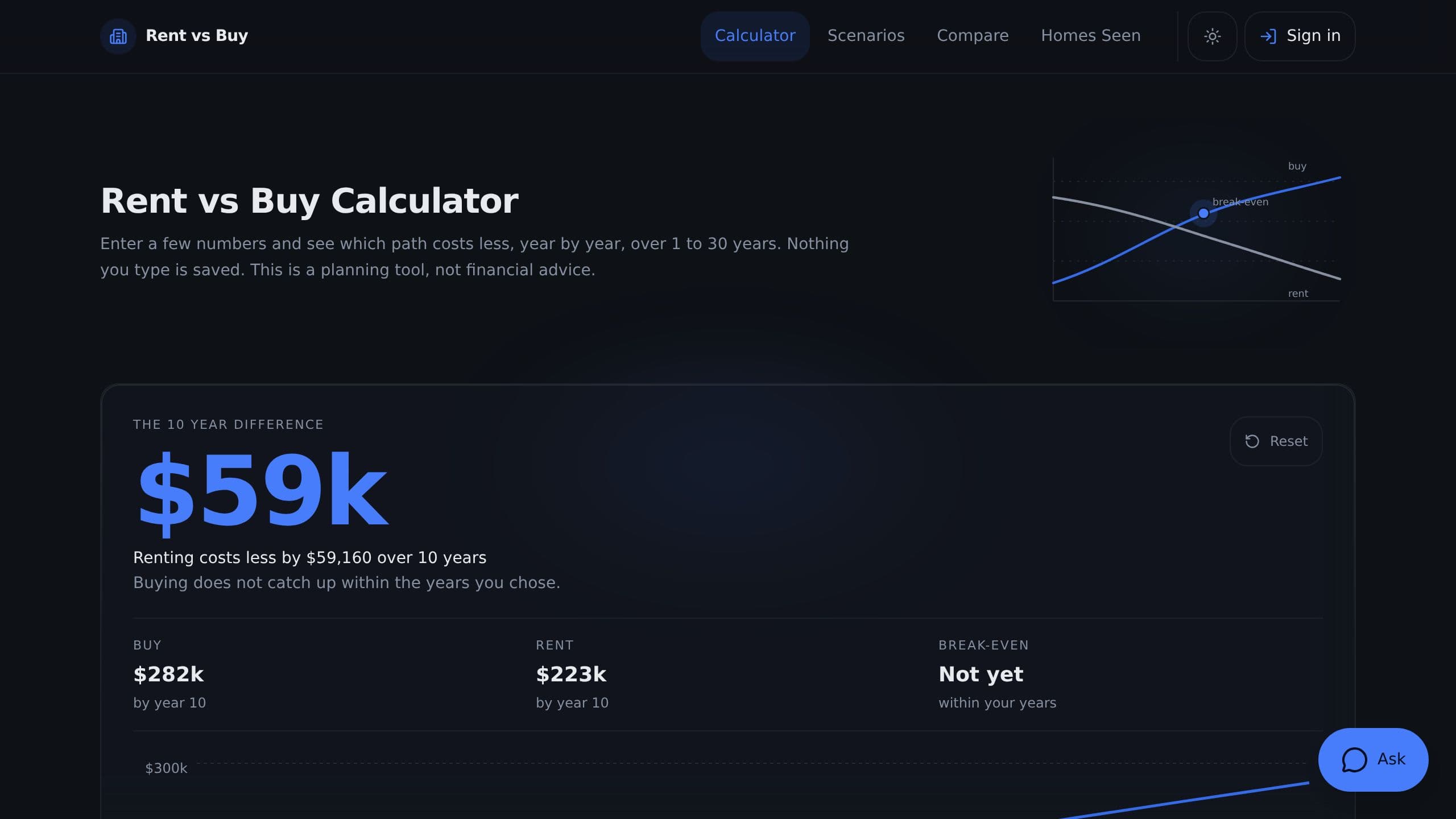 Rent vs Buy Calculator preview