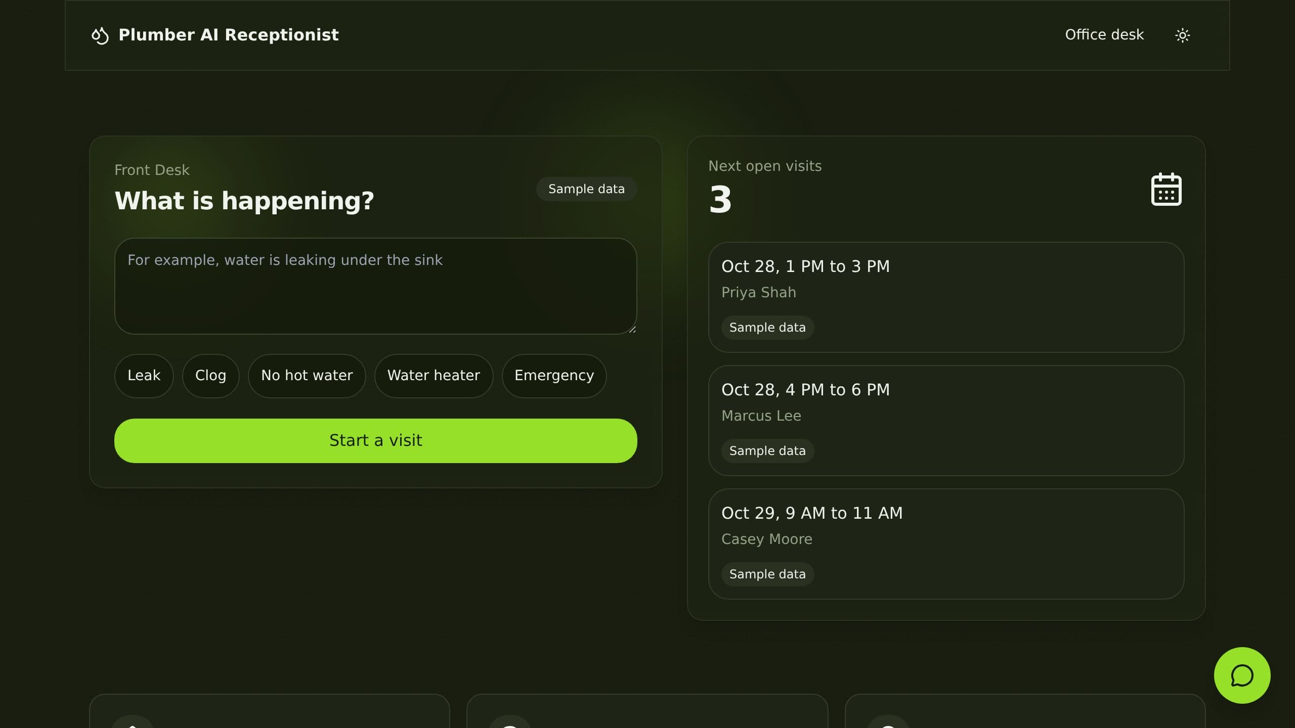 Plumber AI Receptionist preview