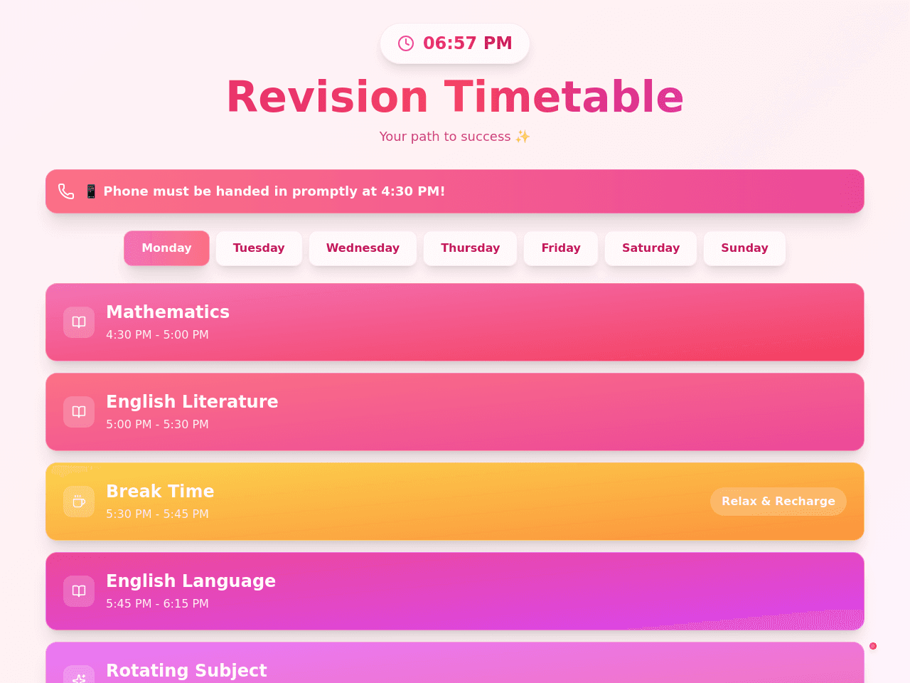 Study Bliss Planner