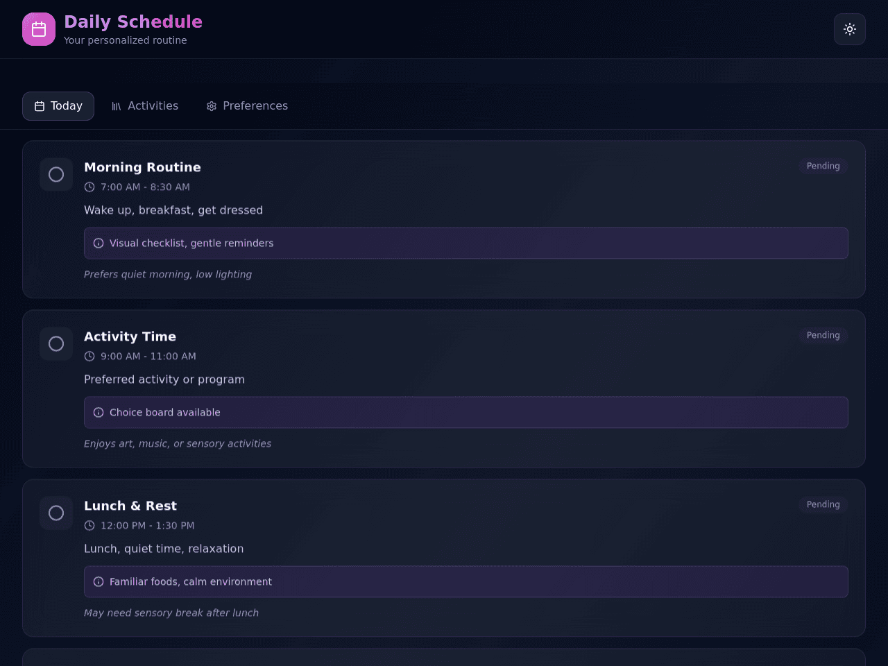 Care Schedule Planner