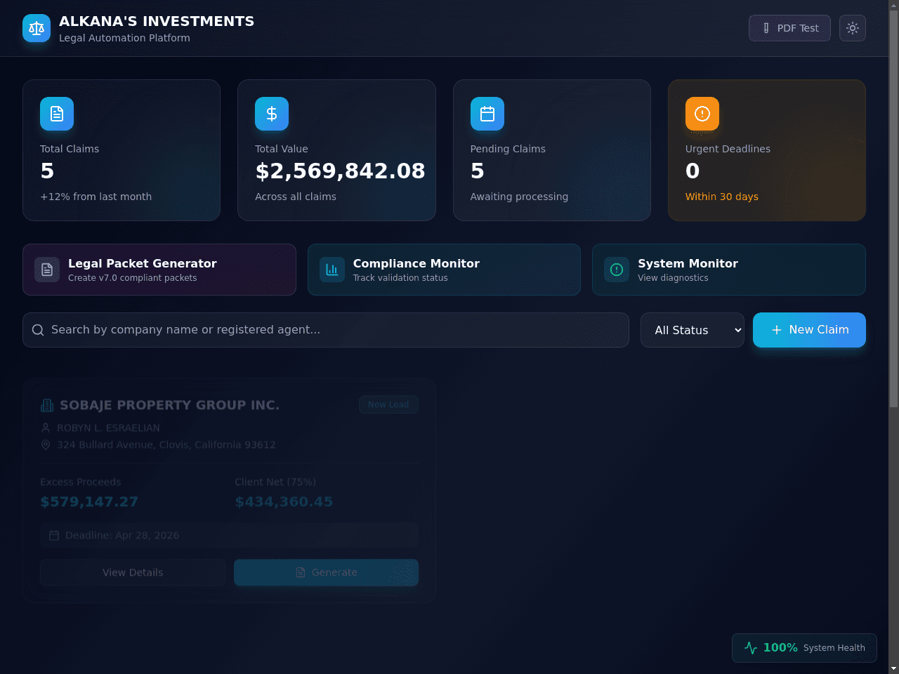 Excess Proceeds Dashboard Copy