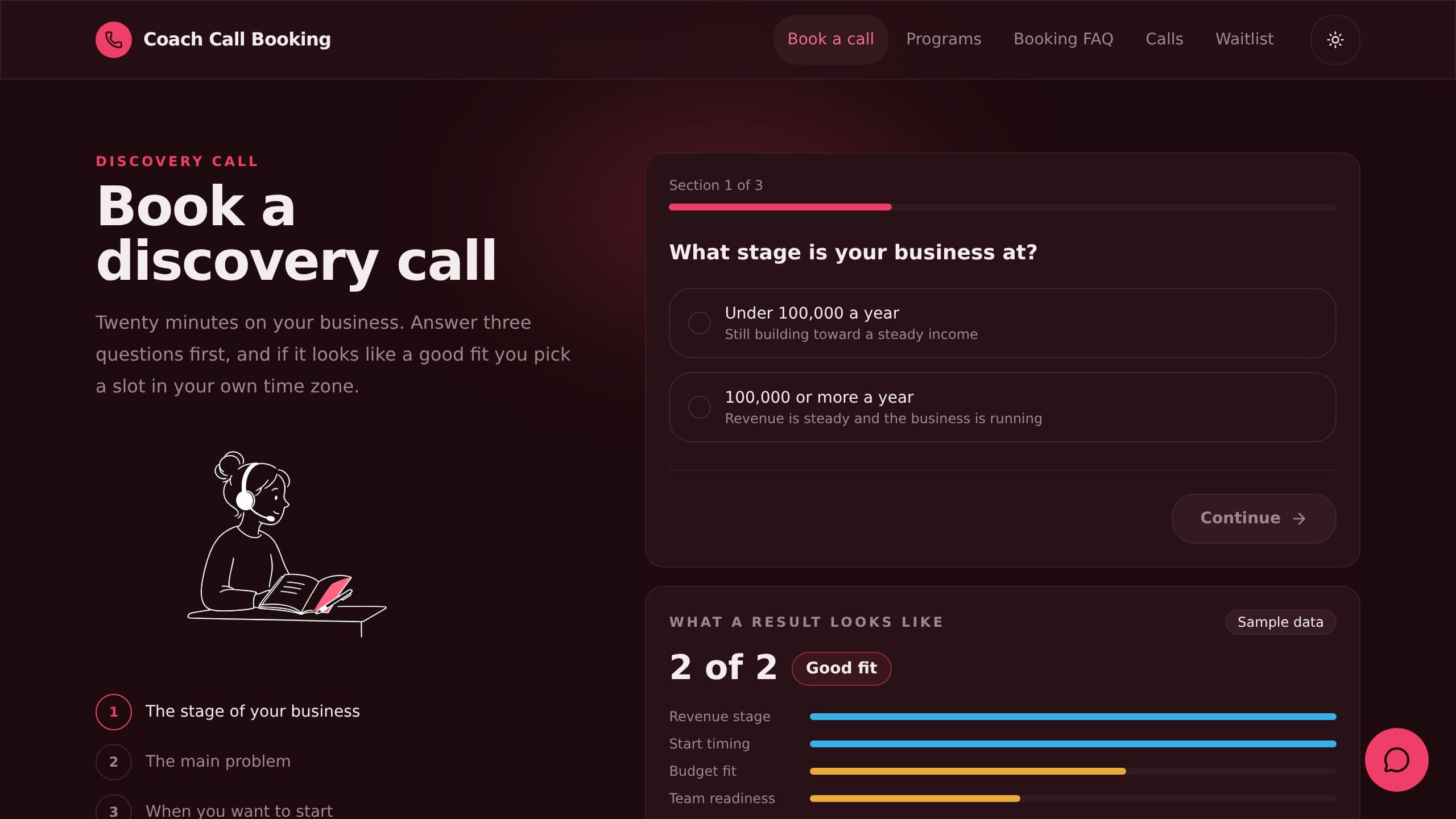Coach Call Booking preview