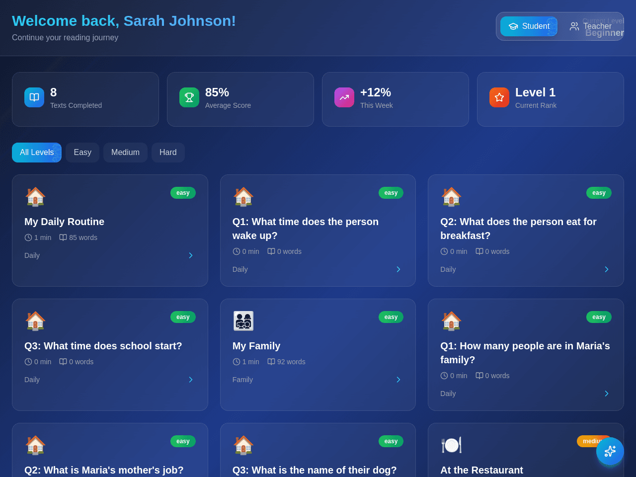 Reading Progress Portal