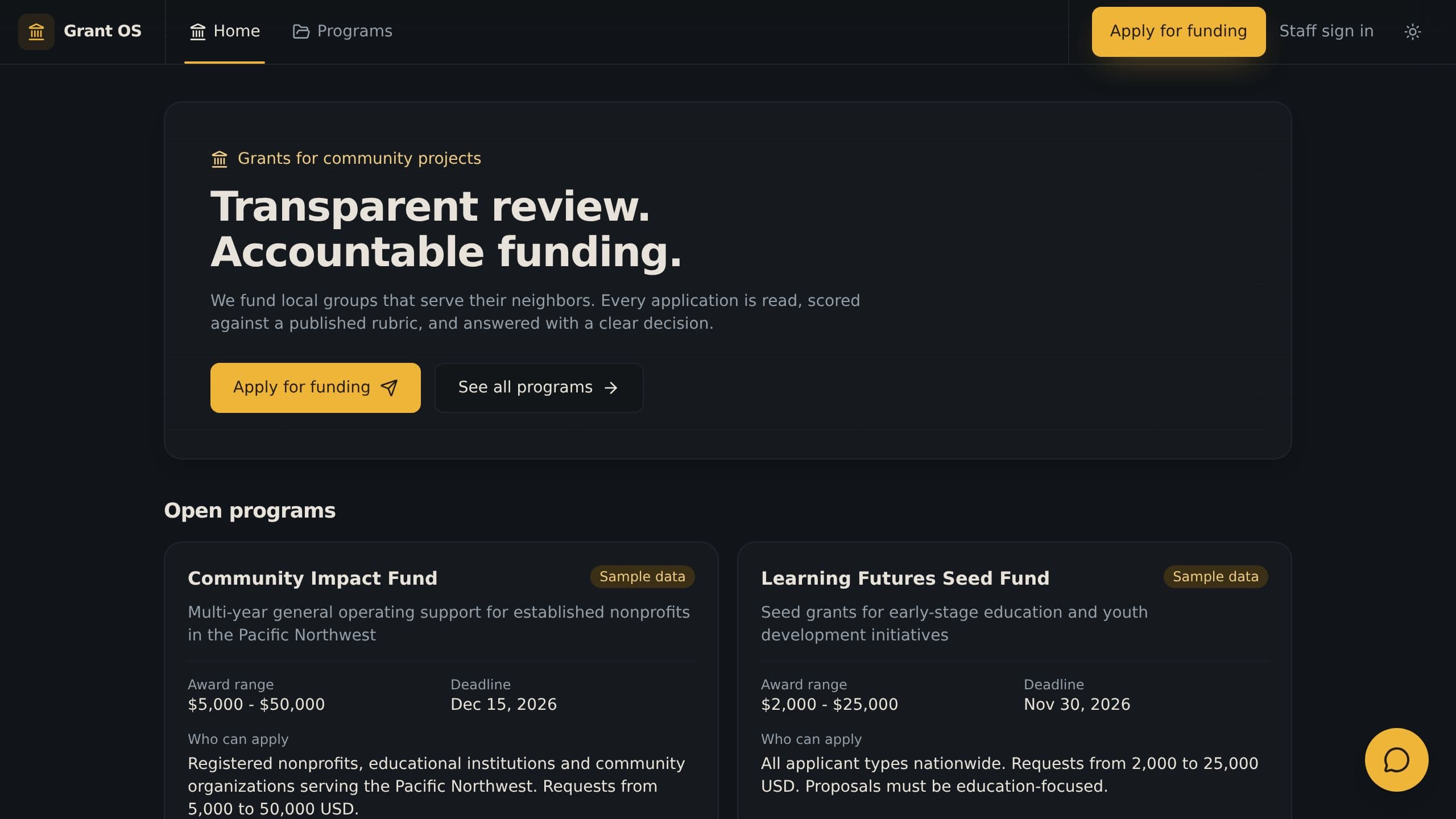 Grant Review Desk preview