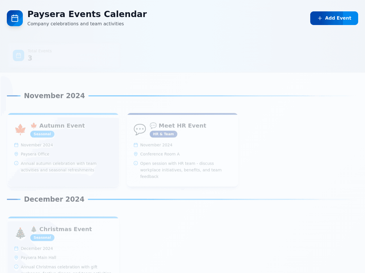 Event Horizon Calendar