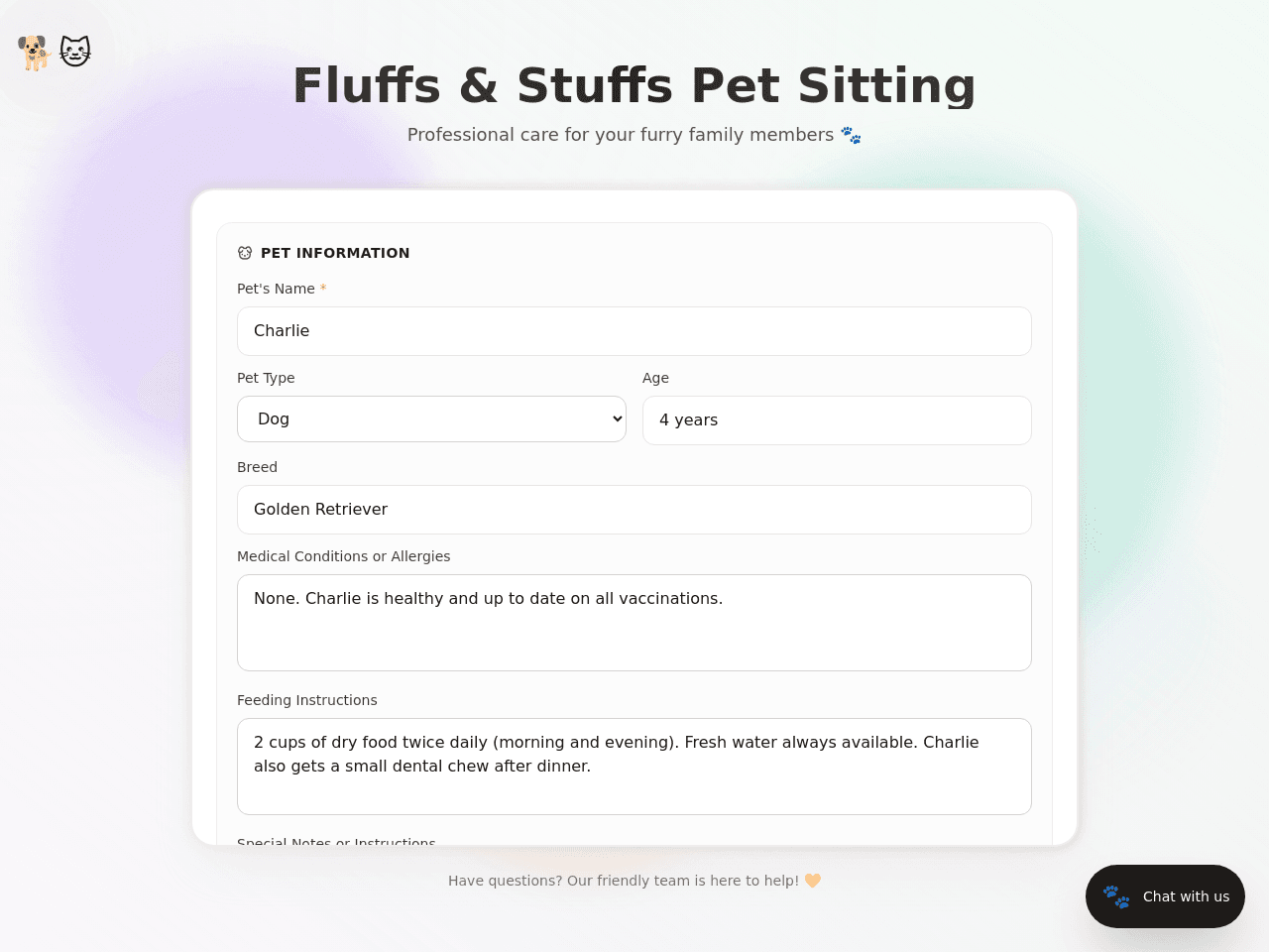 Pet Sitter App