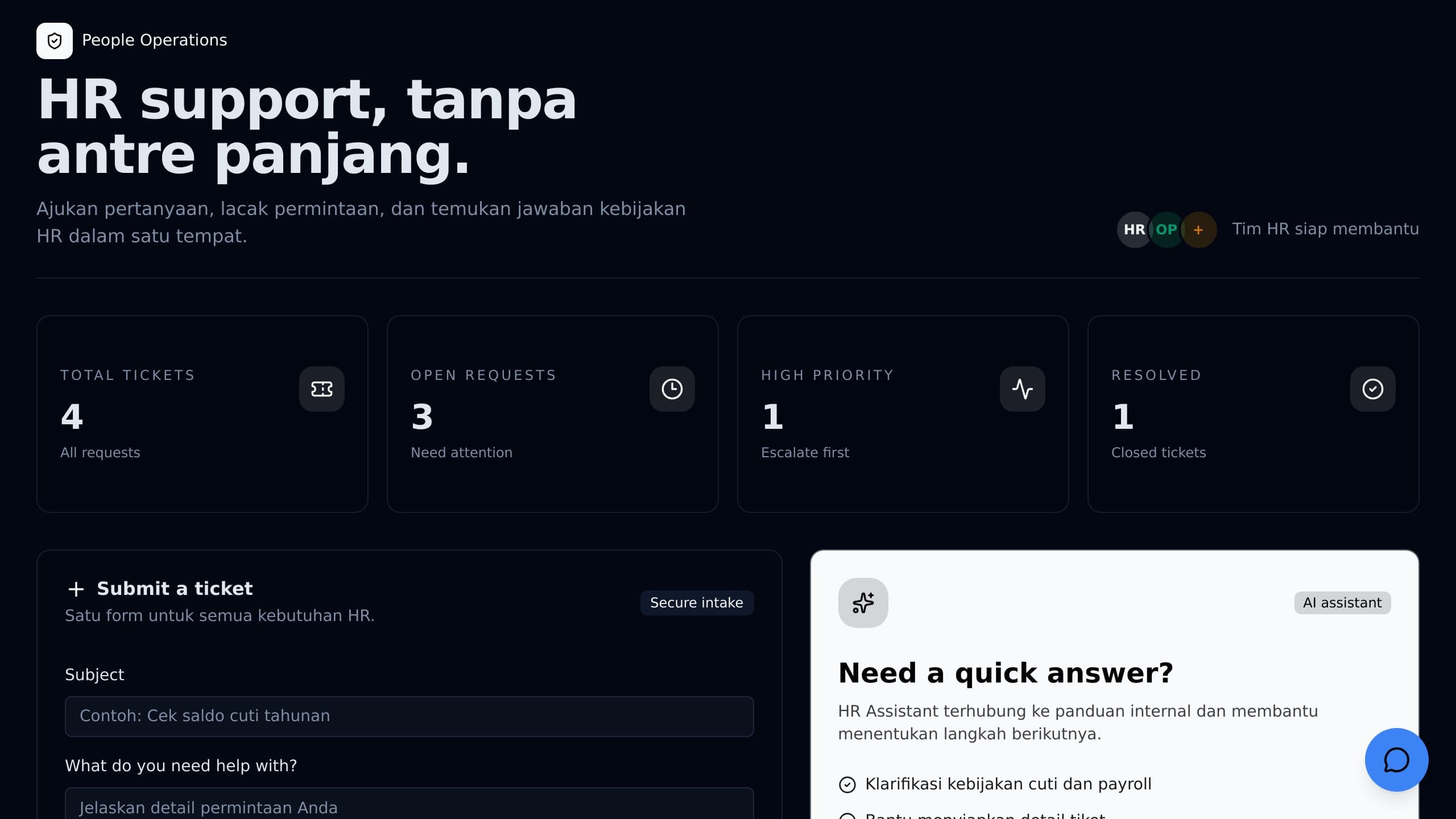 HR Ticket Portal
