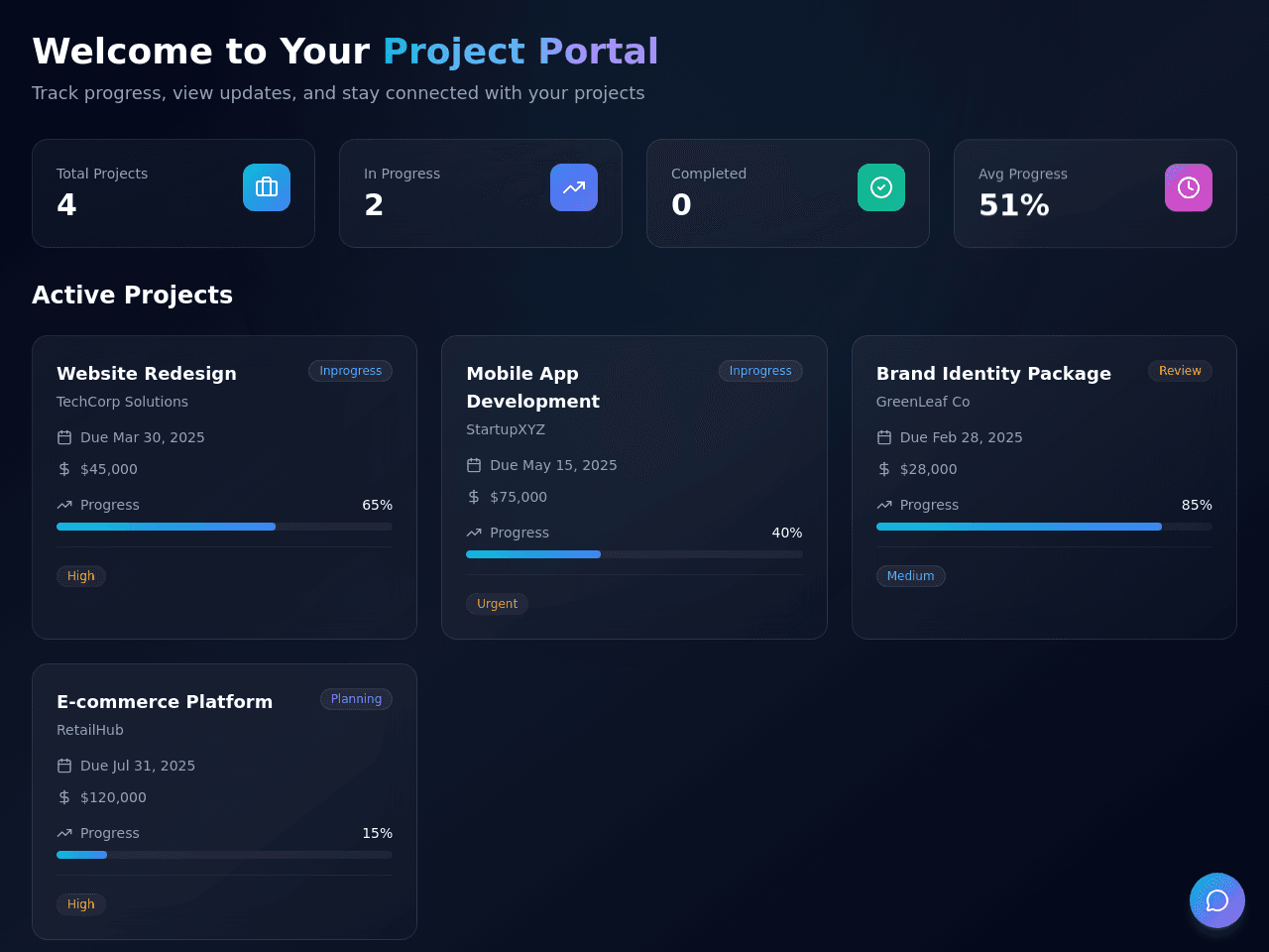 Project Update Portal