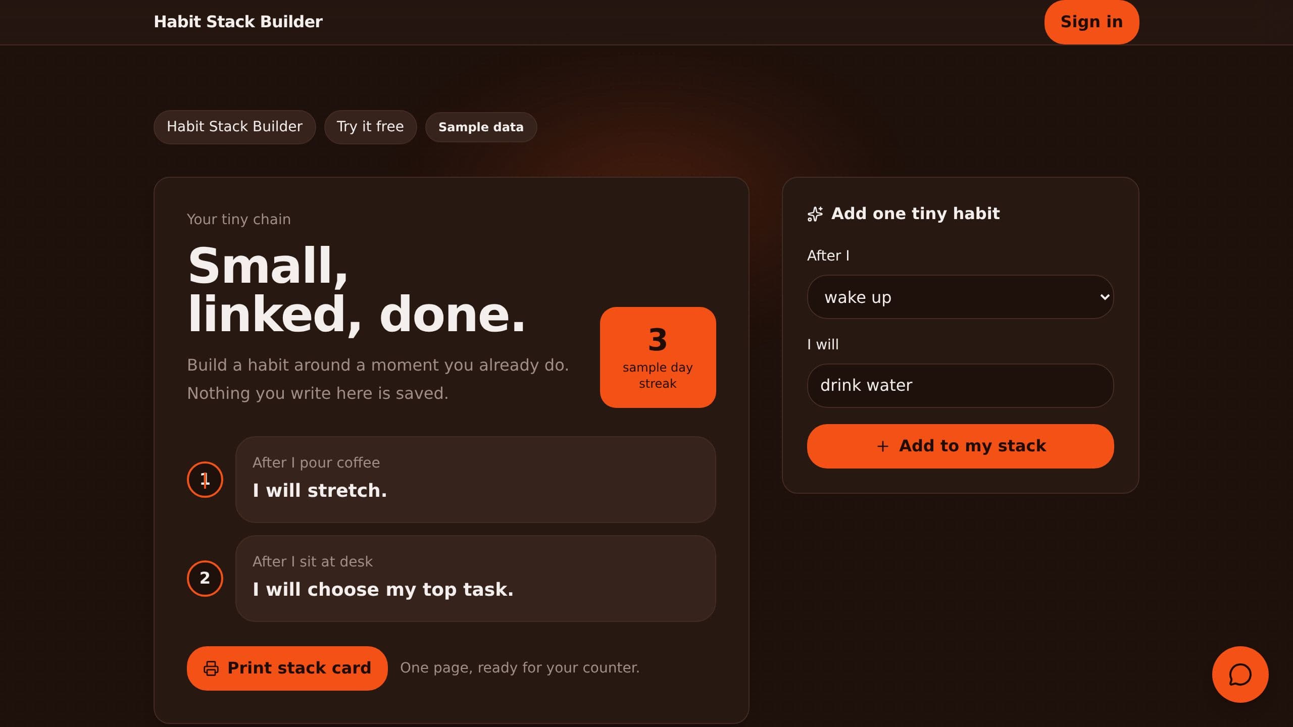 Habit Stack Builder preview