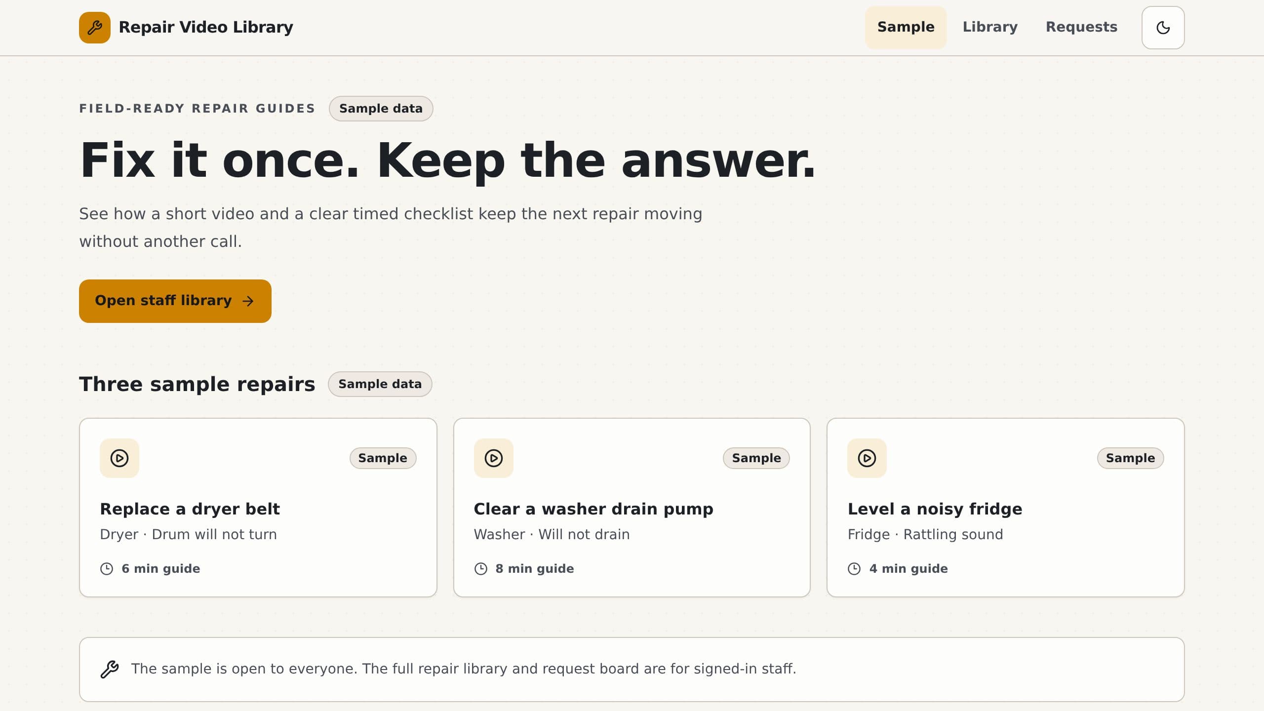 Repair Video Library preview