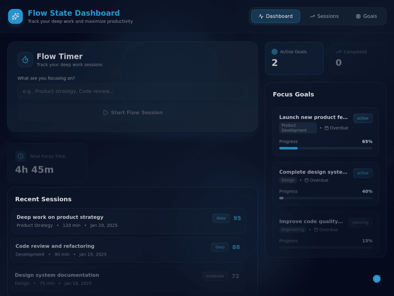 Flow State Dashboard