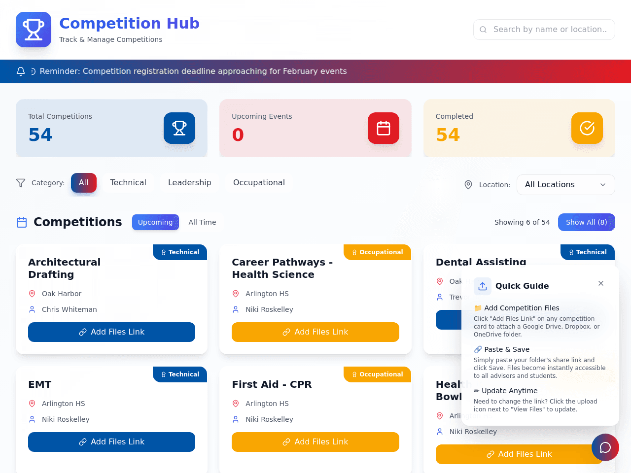 Contest Connect Dashboard