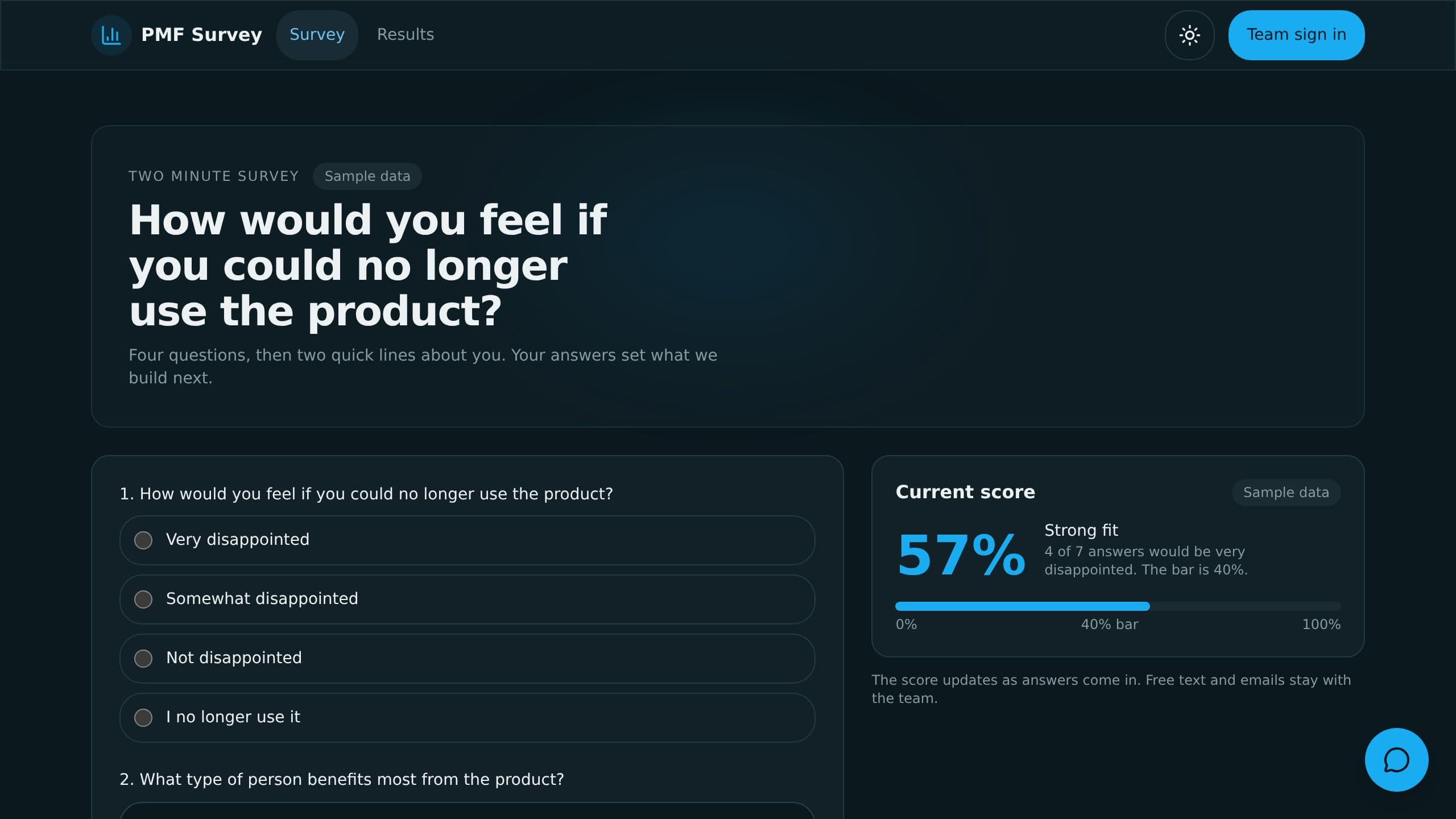 PMF Survey preview