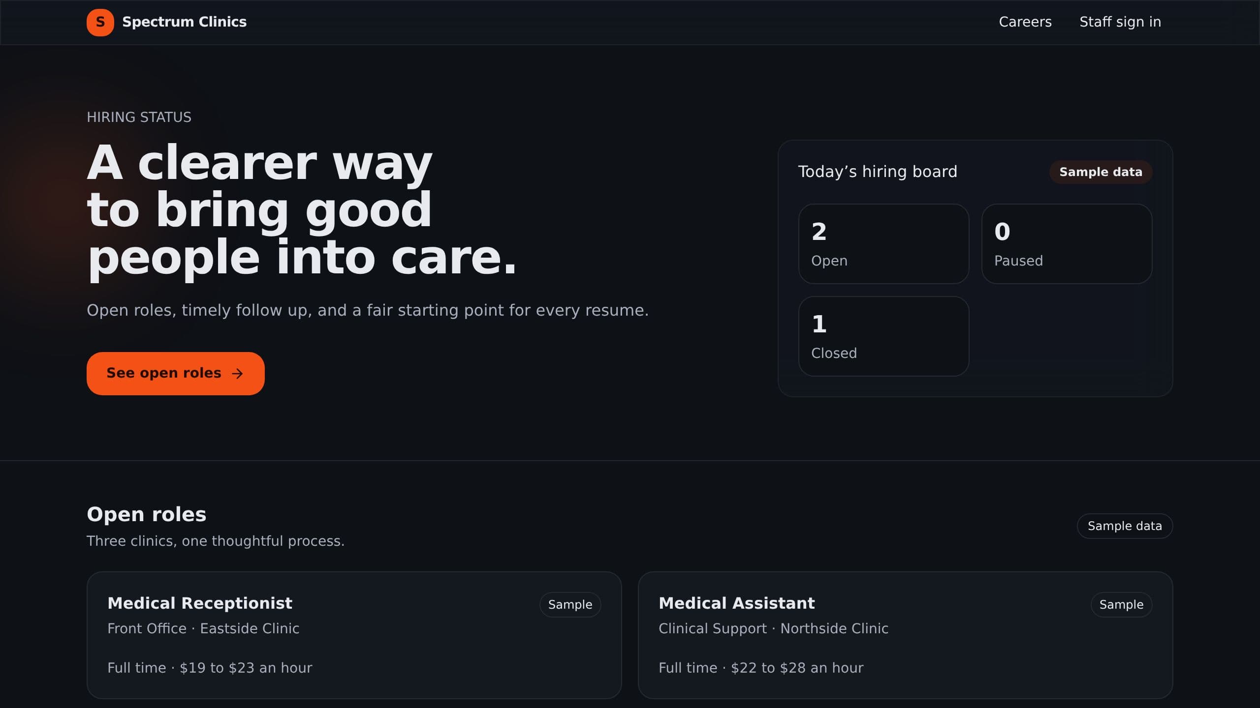Applicant Tracking System preview