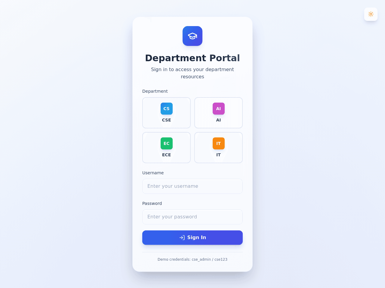 Department Access Portal