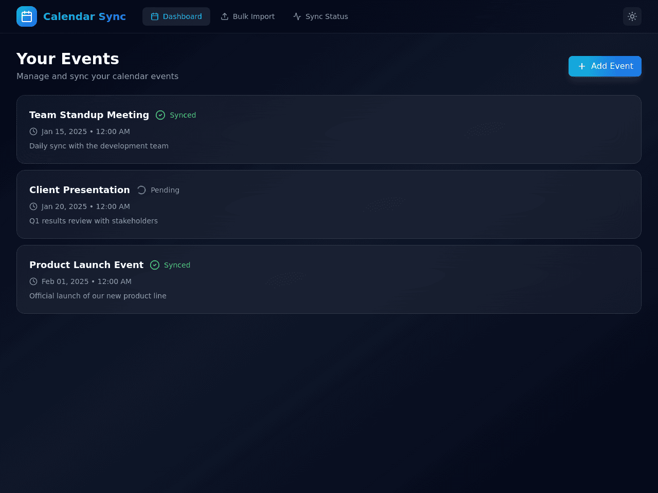 Event Sync Portal