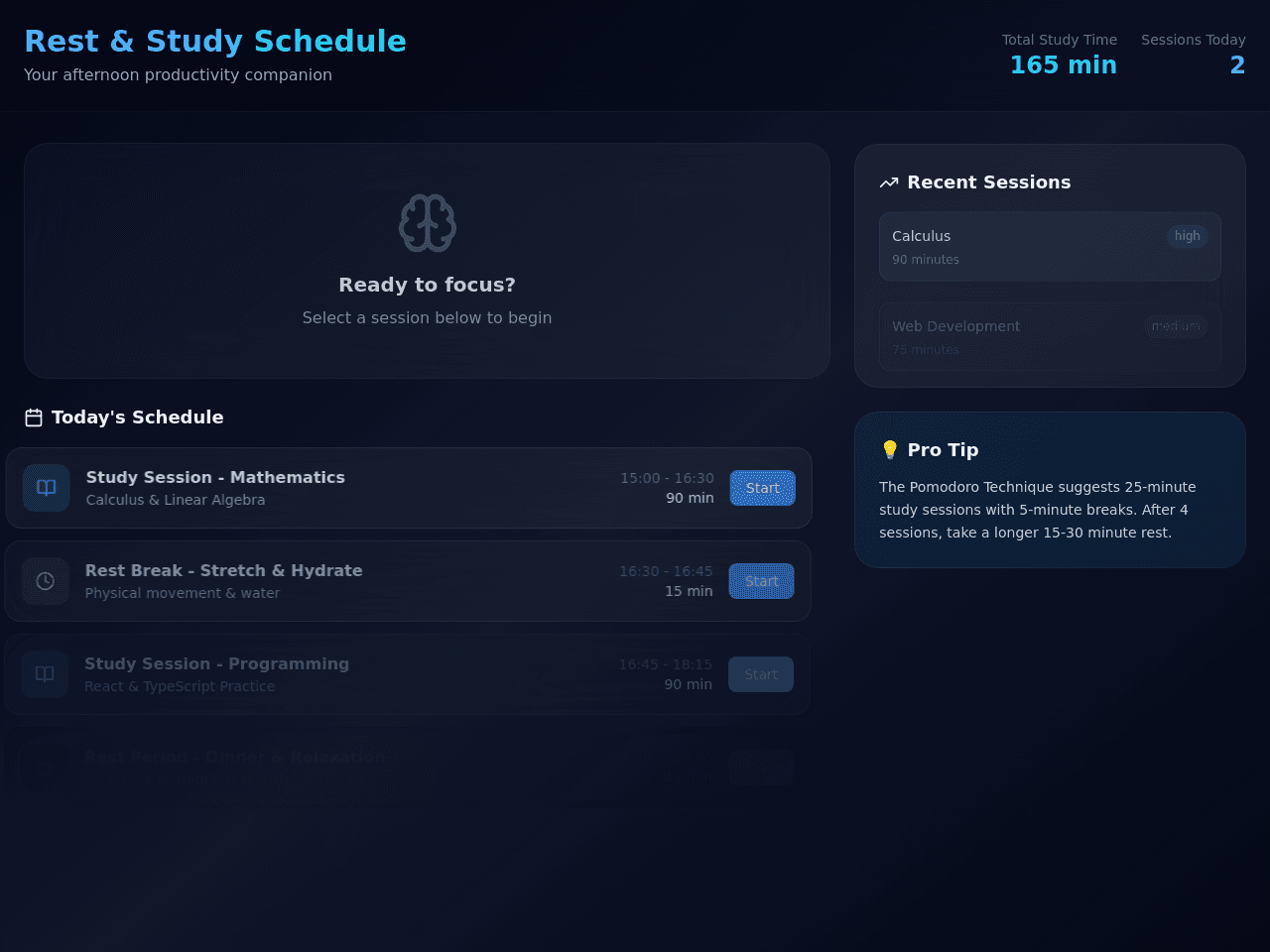 Study Rest Planner