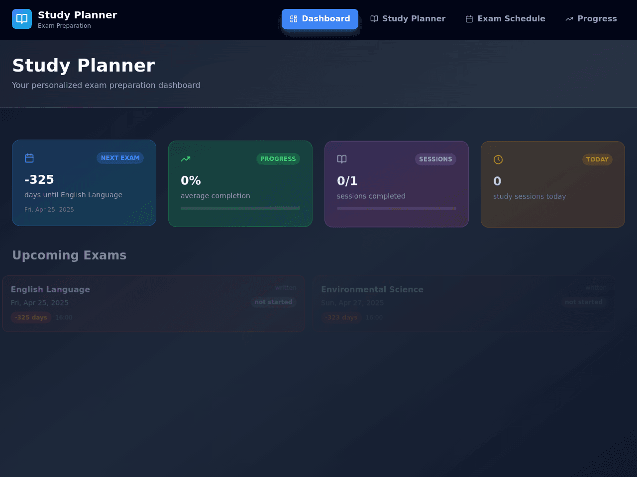 Study Planner Portal