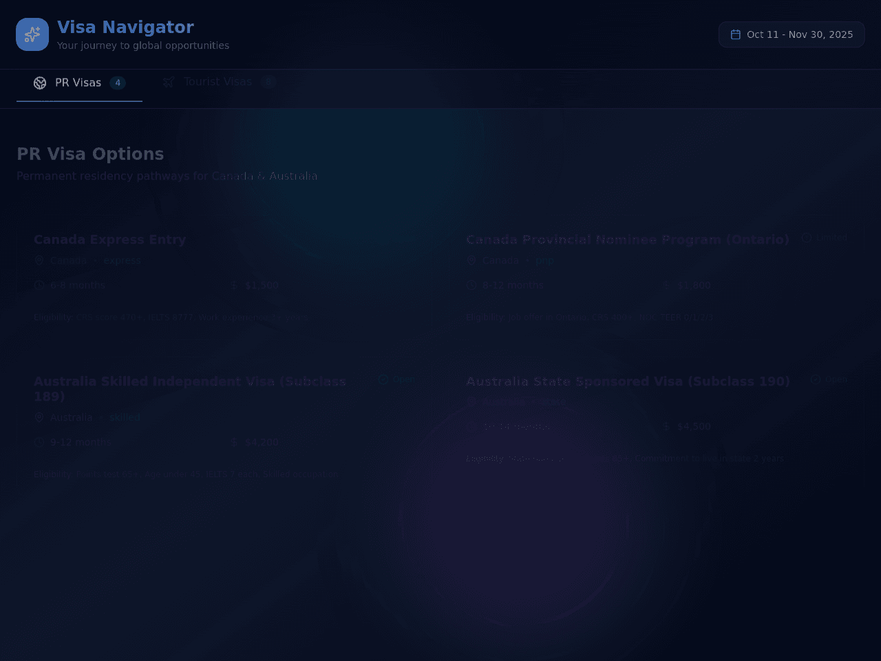 Visa Timeline Tracker