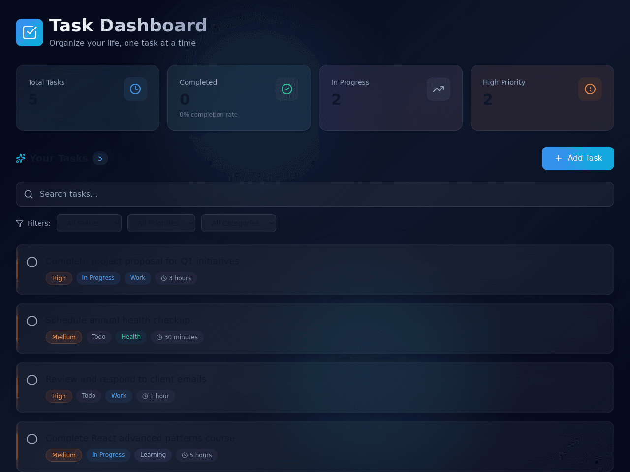 Task Dashboard