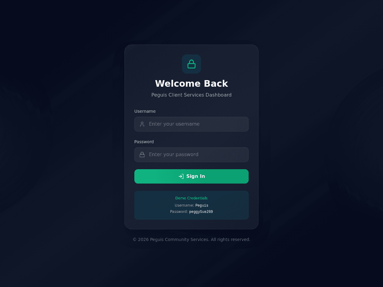 Peguis Service Dashboard