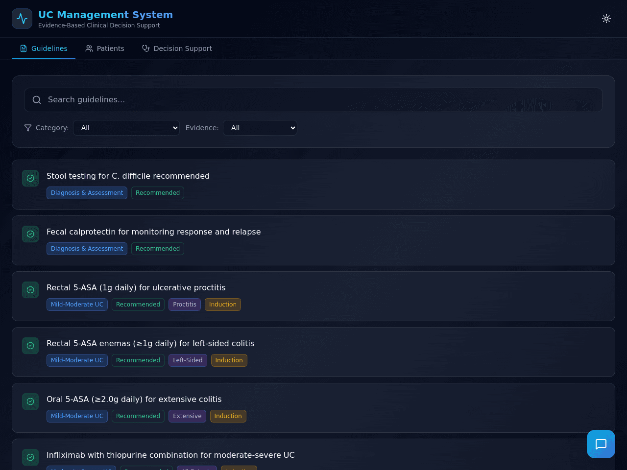 Colitis Care Dashboard