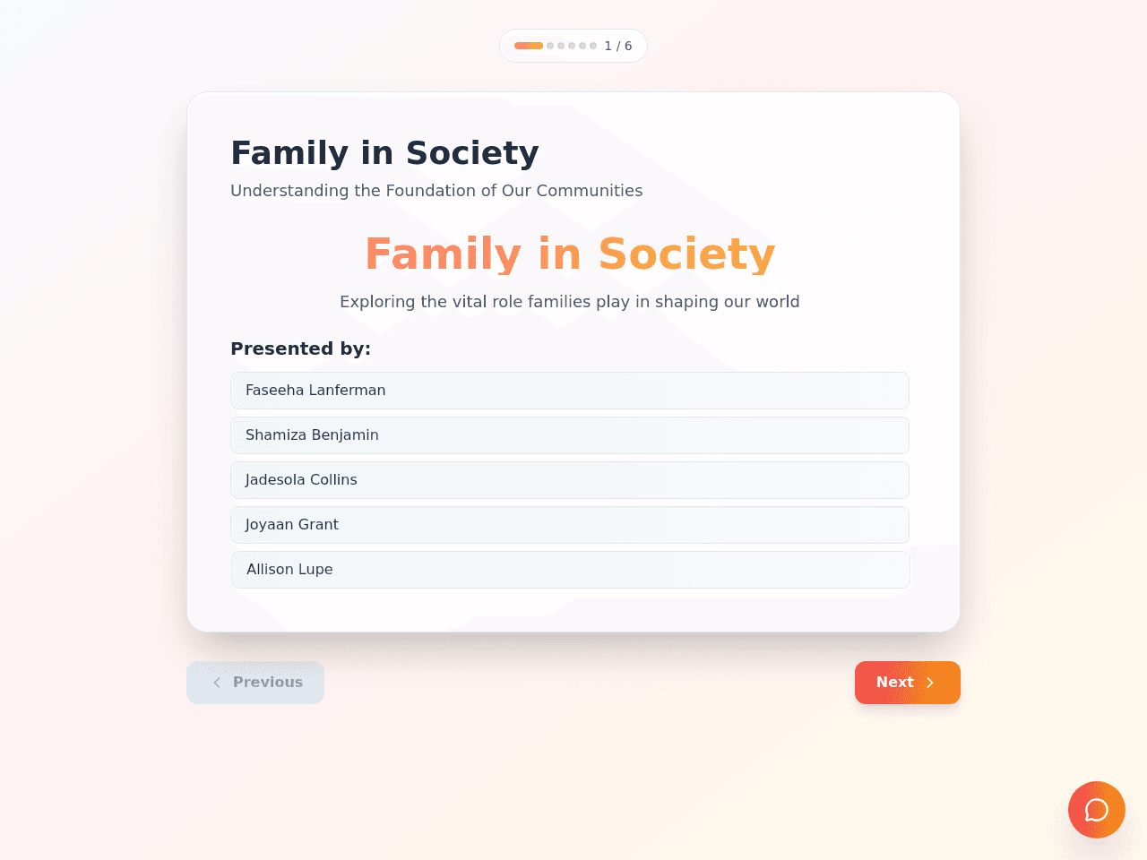 Family Roles Dashboard