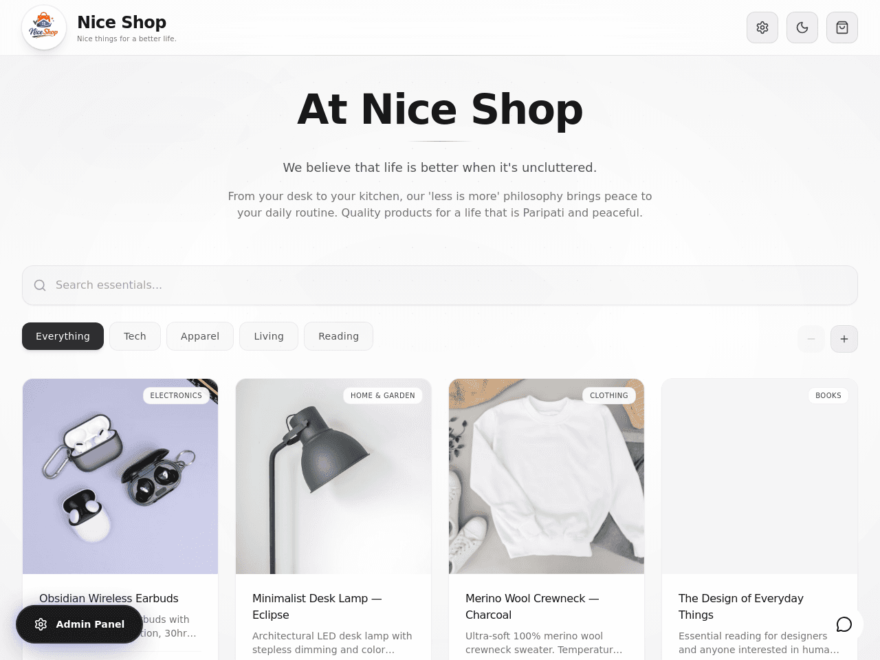 Minimalist E-commerce Storefront