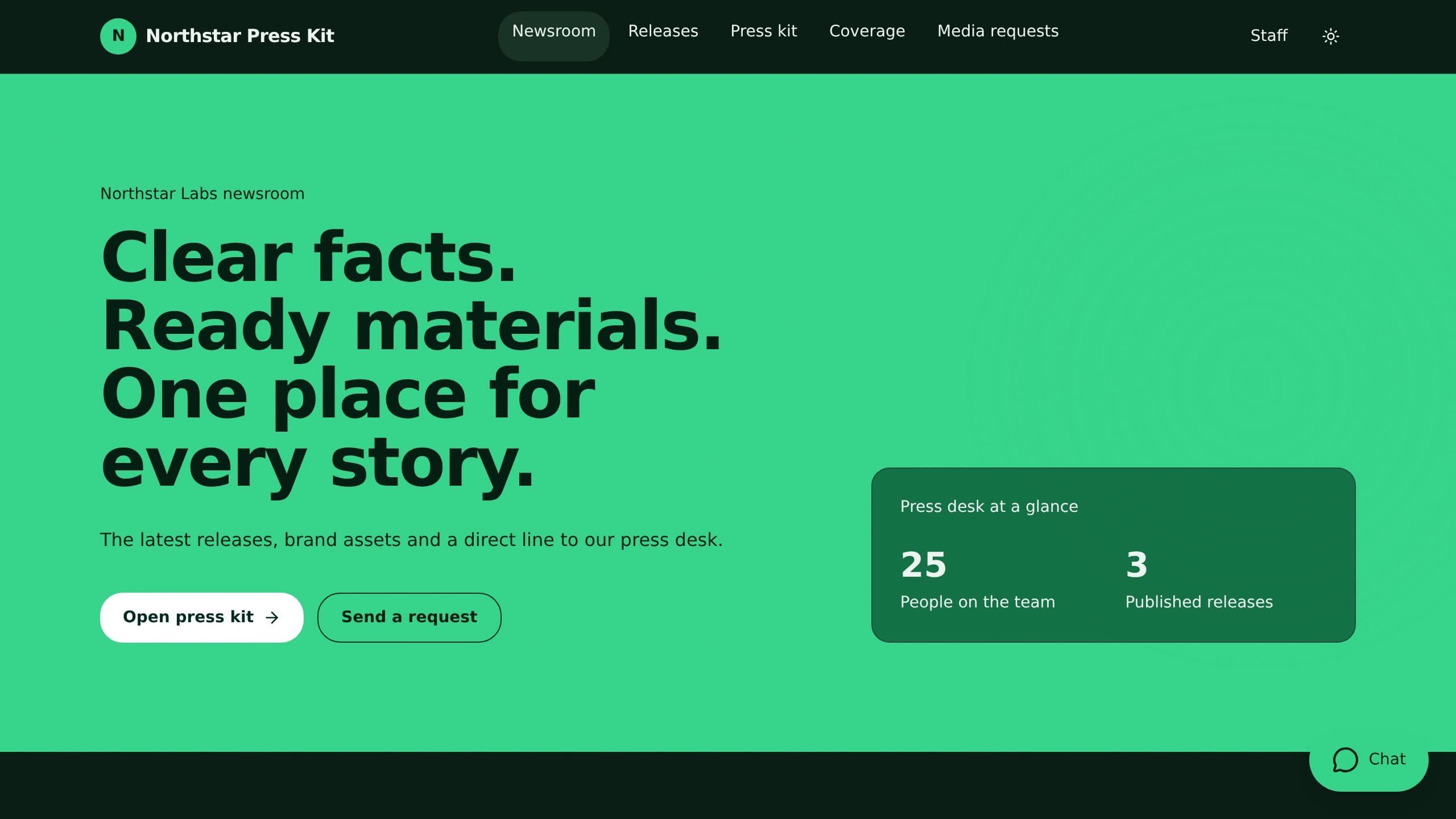Press Kit Newsroom preview