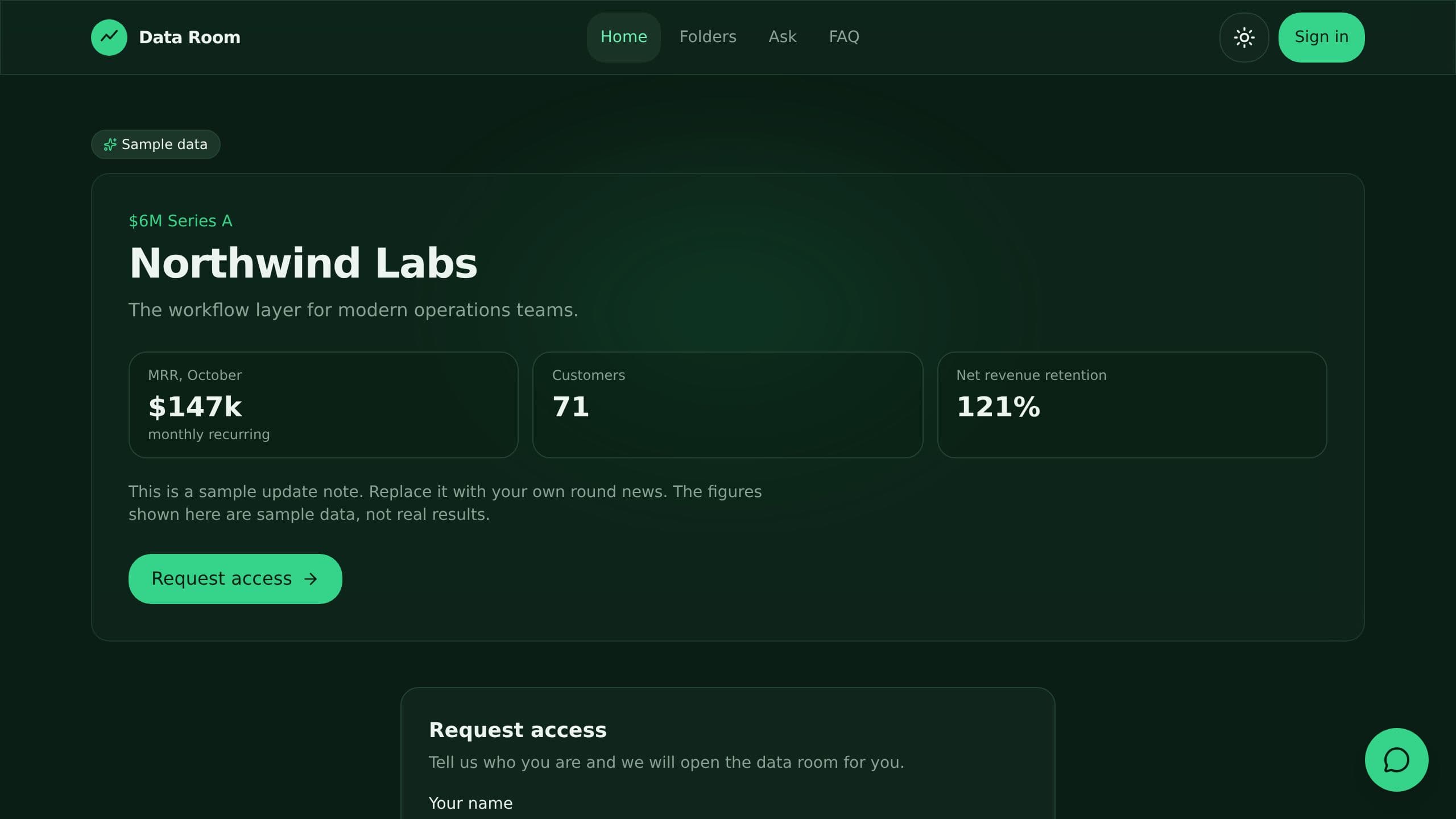 Data Room Portal preview