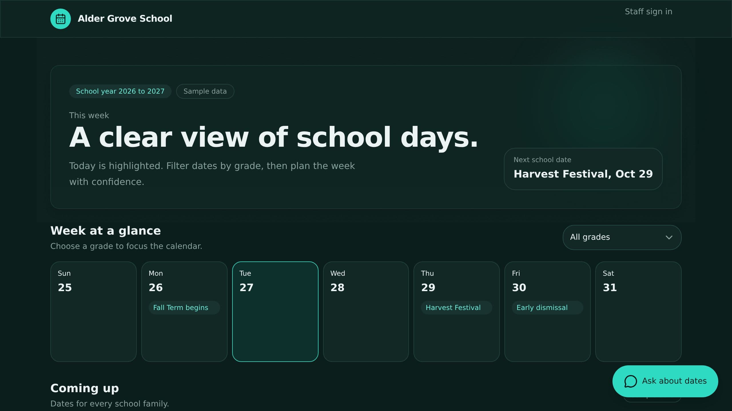 School Year Calendar preview