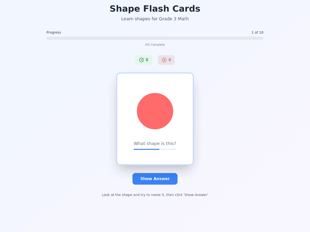 Shape Flash Cards
