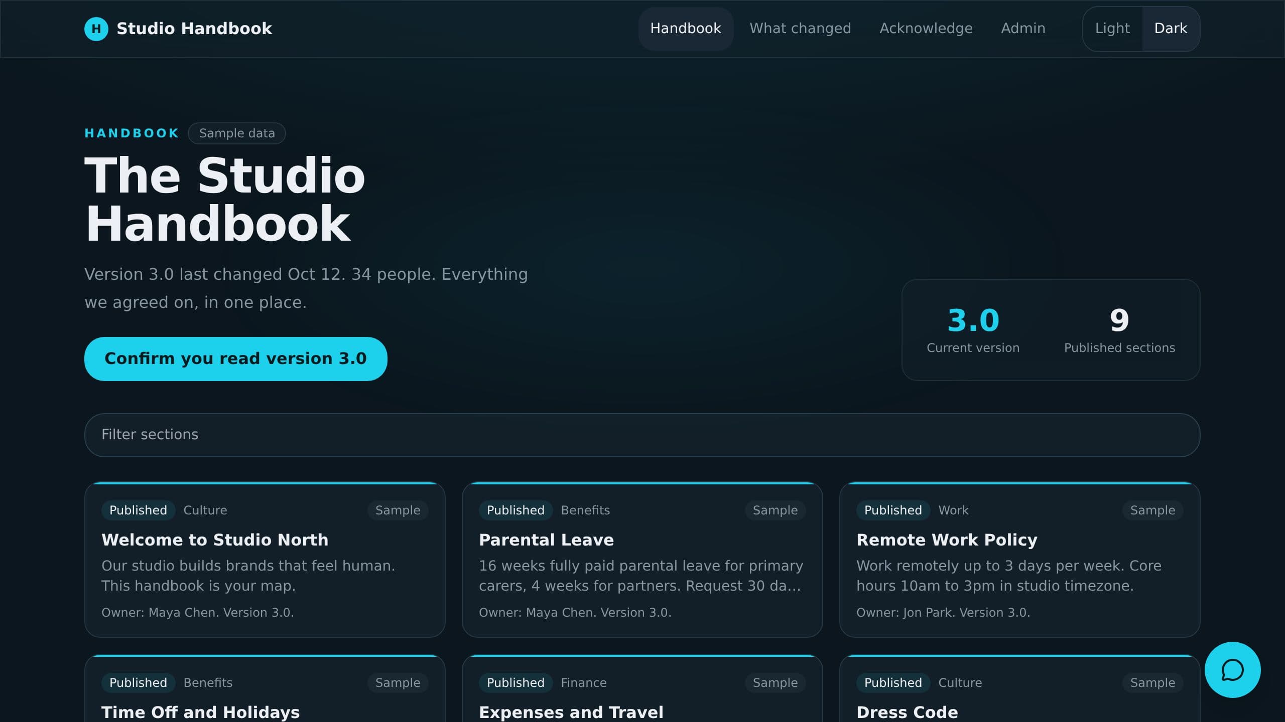 Employee Handbook Builder preview