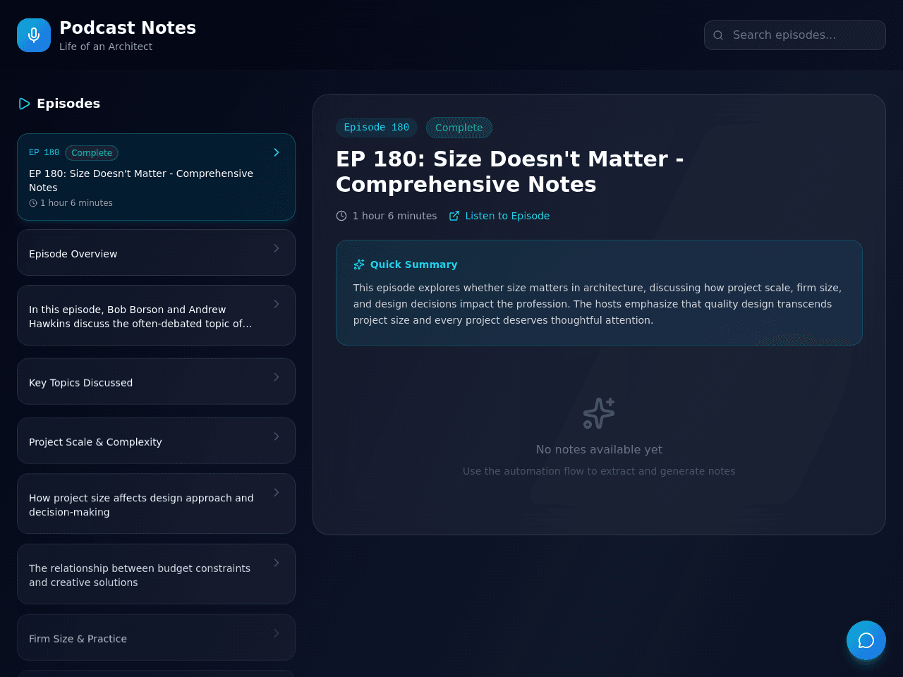Podcast Note Studio
