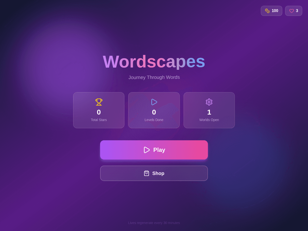 Wordscape Worlds Dashboard