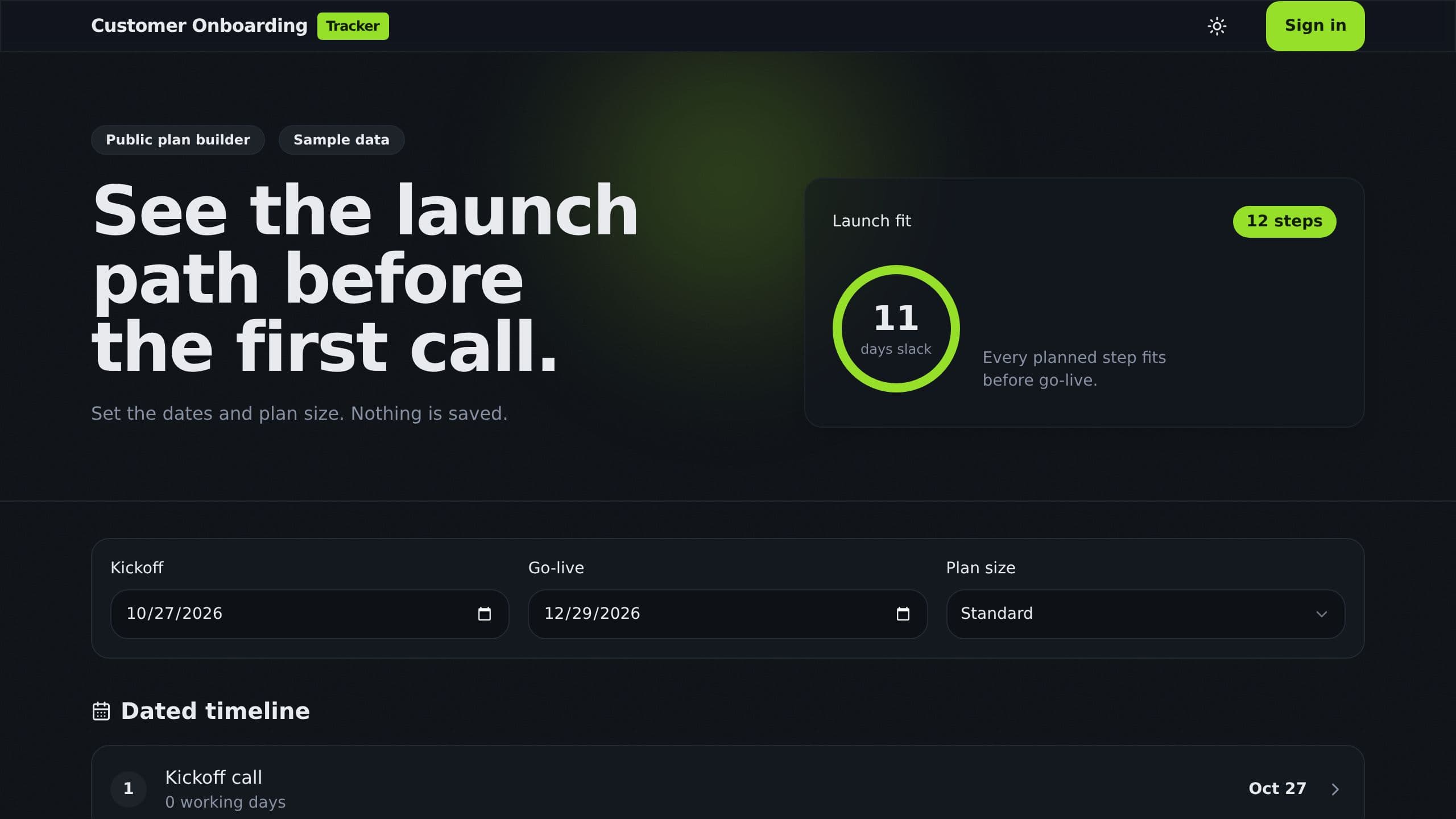 Customer Onboarding Tracker preview
