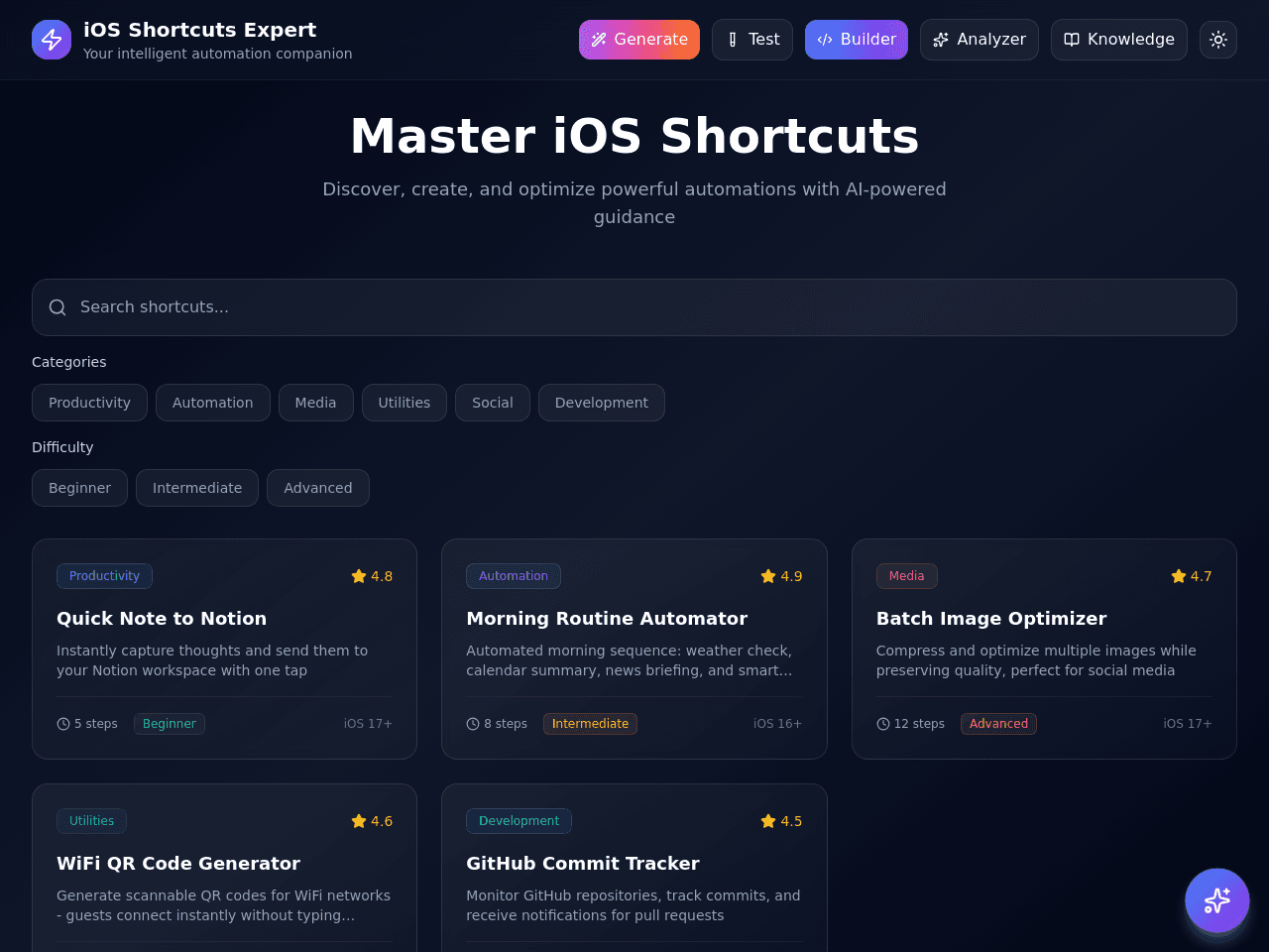 Shortcut Mastery Dashboard