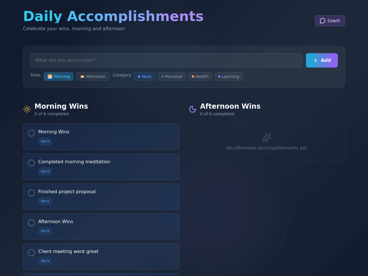 Accomplishment Tracker