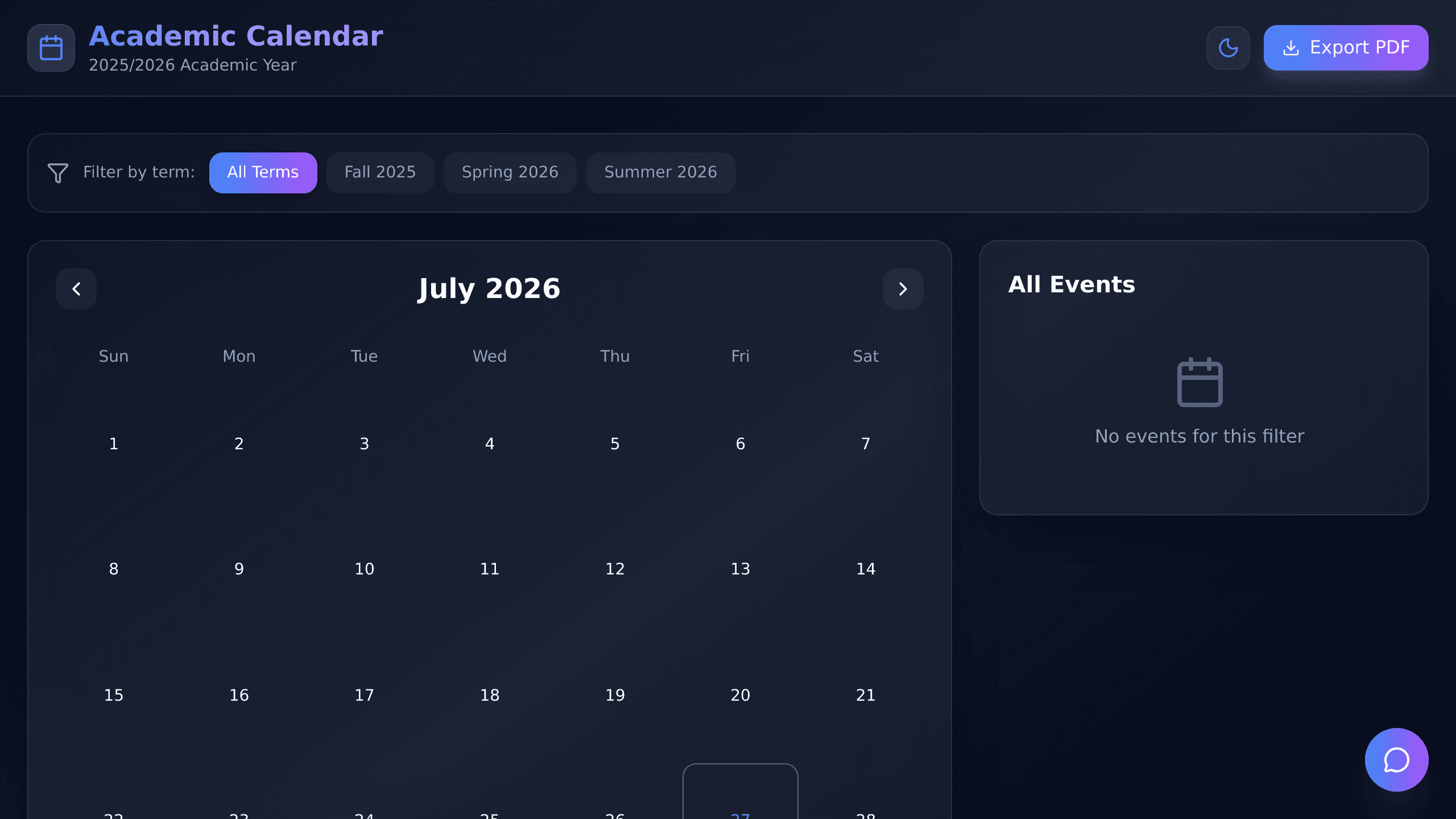 Academic Year Planner