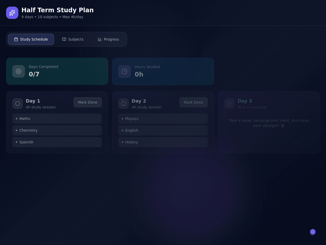 Study Flow Planner