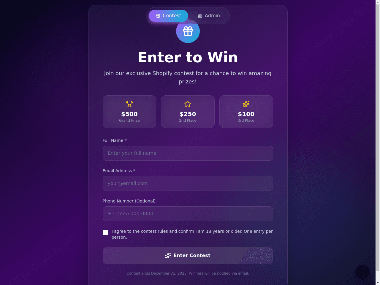 Contest Entry Builder