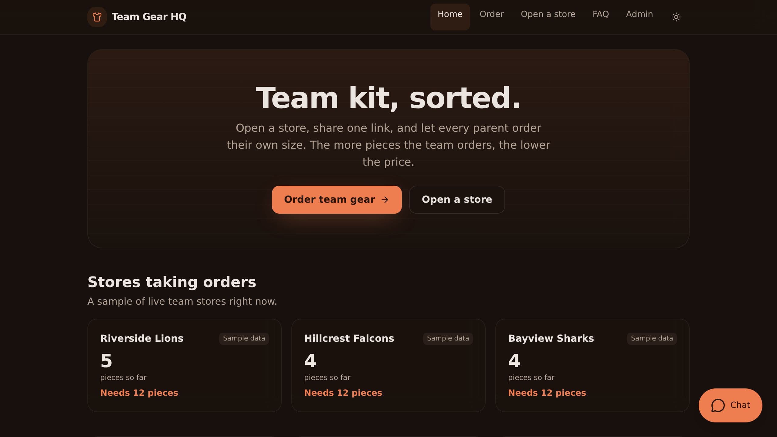 Team Merch Orders preview