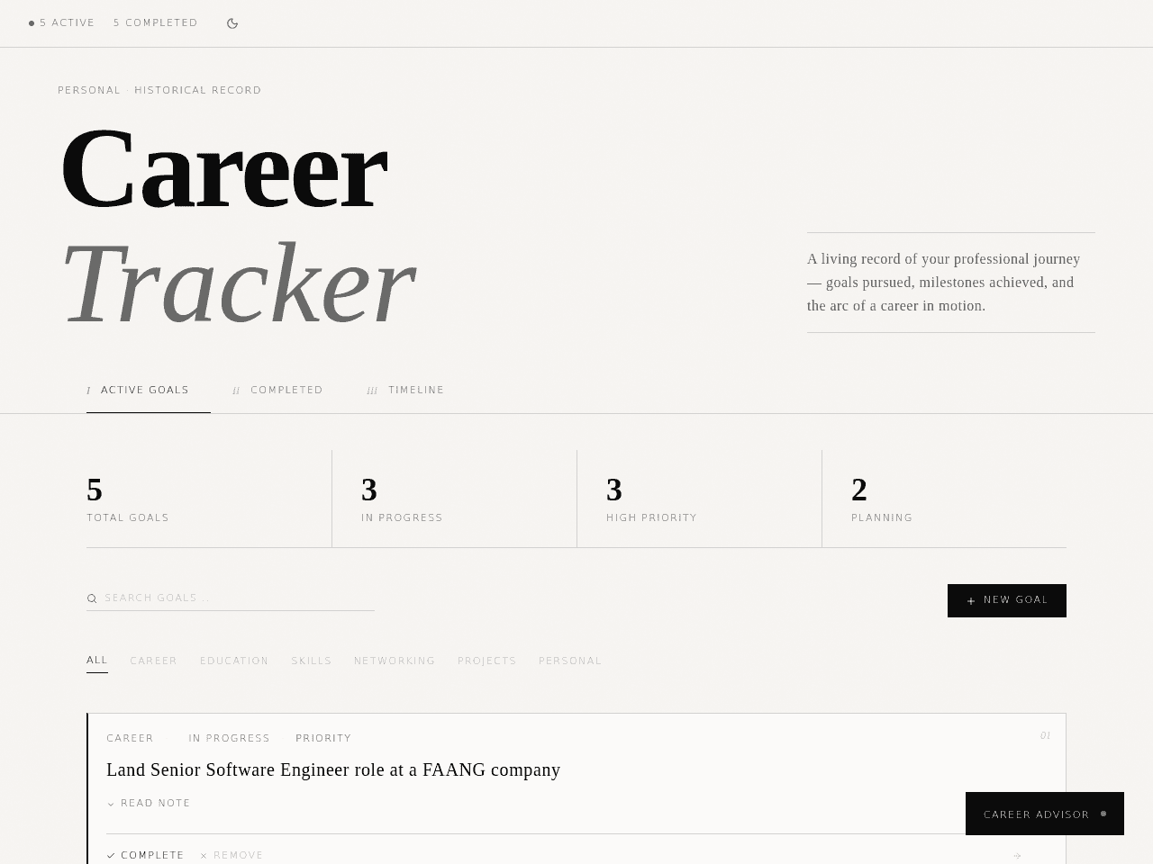Career Chronicle Tracker