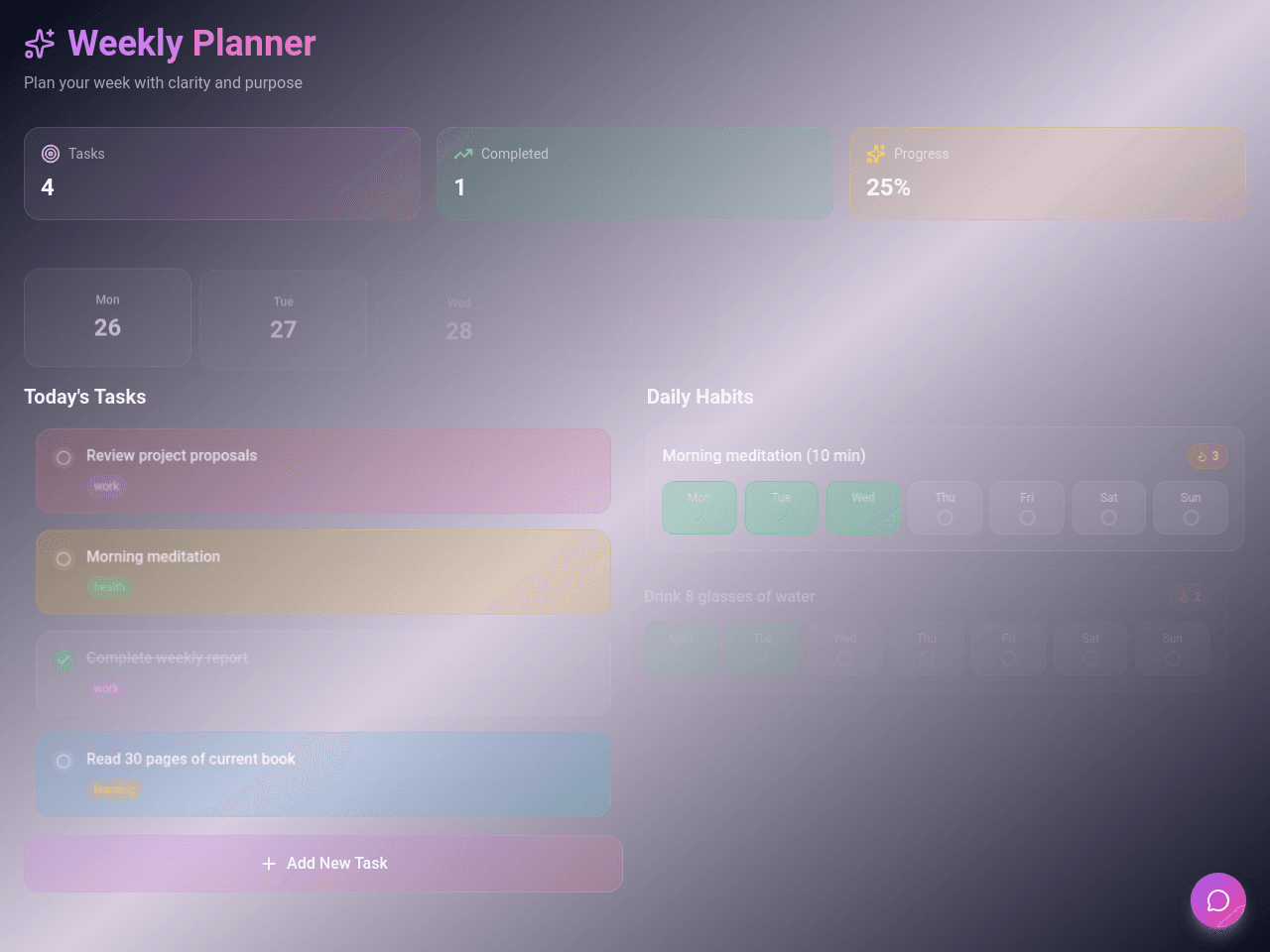 Pastel Week Planner