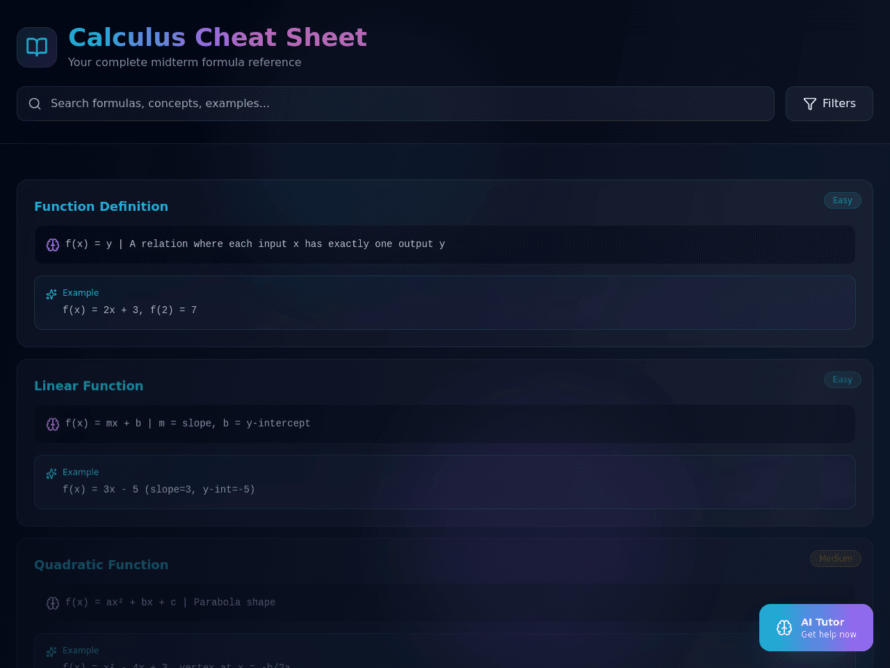 Calculus Study Portal