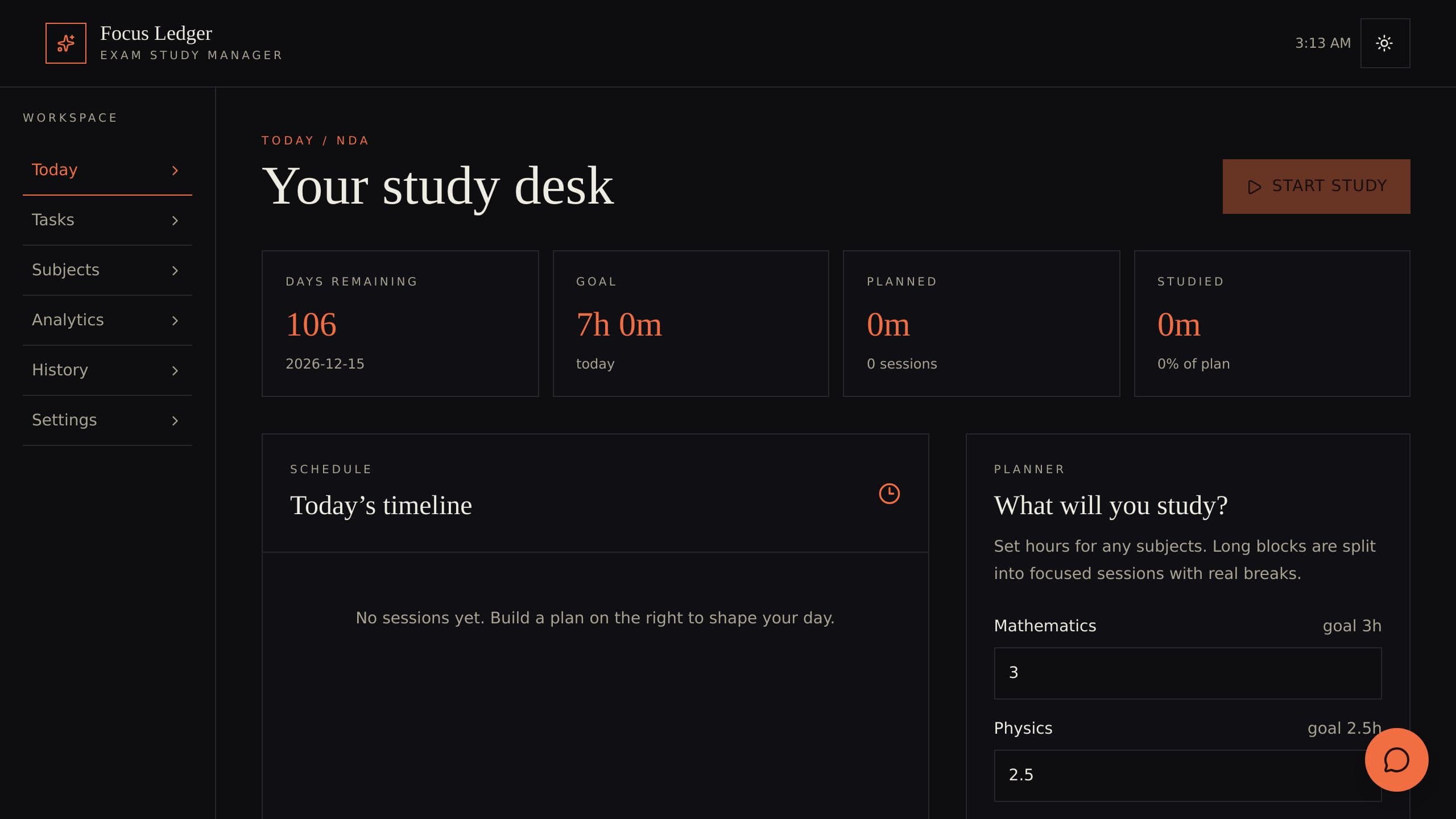 Exam Study Planner