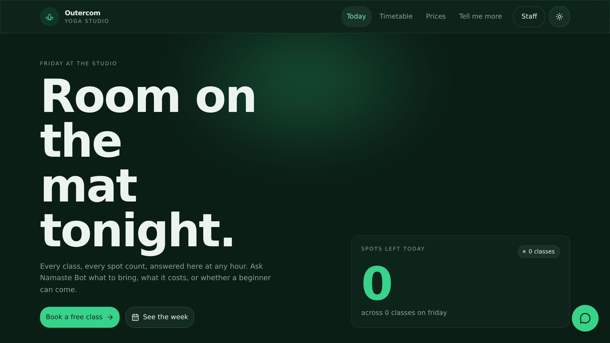 Outercom Website Chatbot preview